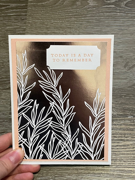 Copper Metallic Day to Remember Card