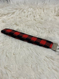 Red Buffalo Plaid Keychain Wristlet