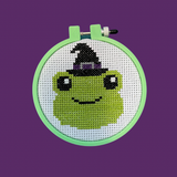 Witch Hat Frog Cross Stitch