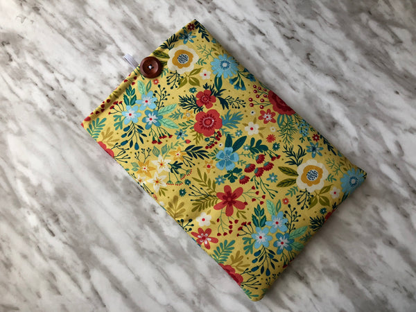 Yellow Floral Book Sleeve