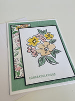 Mint Floral Congratulations Card