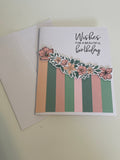 Pink Striped Birthday Card