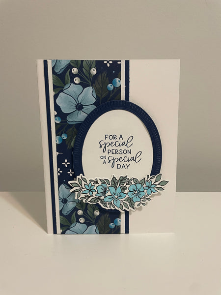 Blue Floral Special Day Card