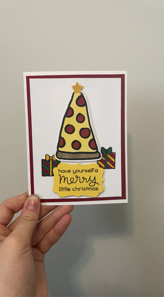 Pizza Christmas Greetings Card