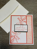 Coral Much Love Wedding Card