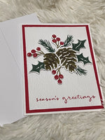 Seasons Greetings Pinecone Card