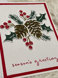 Seasons Greetings Pinecone Card