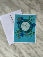 Blue Flower Birthday Card