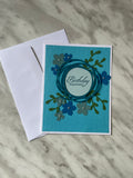 Blue Flower Birthday Card