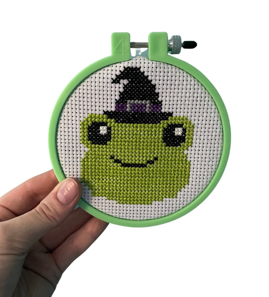 Witch Hat Frog Cross Stitch