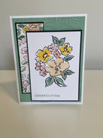 Mint Floral Congratulations Card