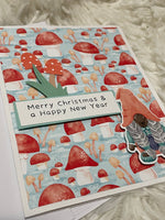 Girl Mushroom Gnome Christmas Card