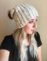 Slouchy Ribbed Style Crochet Beanie