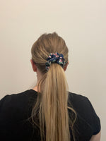 Navy Floral Scrunchie