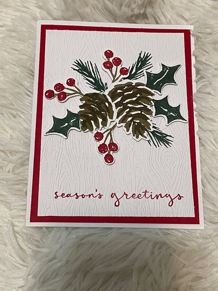 Seasons Greetings Pinecone Card