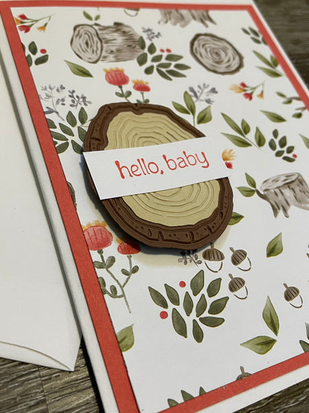 Wooded Hello Baby Card