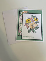 Mint Floral Congratulations Card