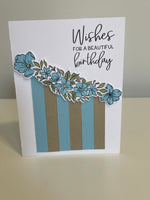 Blue Striped Birthday Card