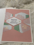 Pink, Green and Gold Baby Card