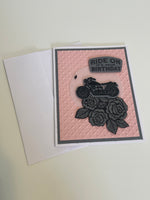 Pink Motorcycle Birthday Card