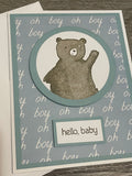 Blue Hello Baby Card