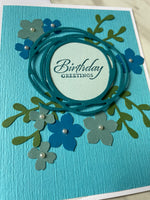 Blue Flower Birthday Card